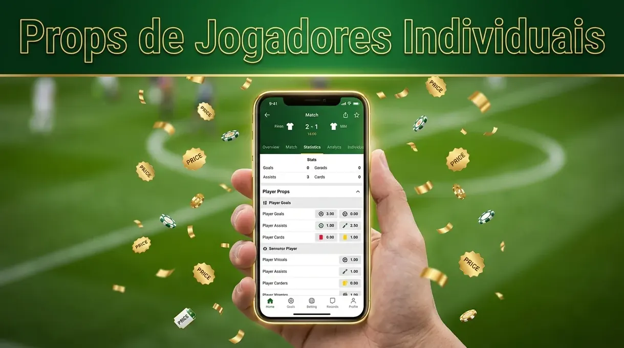 Telefone exibindo estatísticas de jogadores em campo de futebol verde borrado.